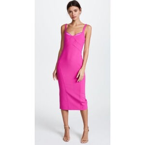 Cinq a Sept Mies Silk-Trim NYE Dress Dragonfruit Pink NWT - 2